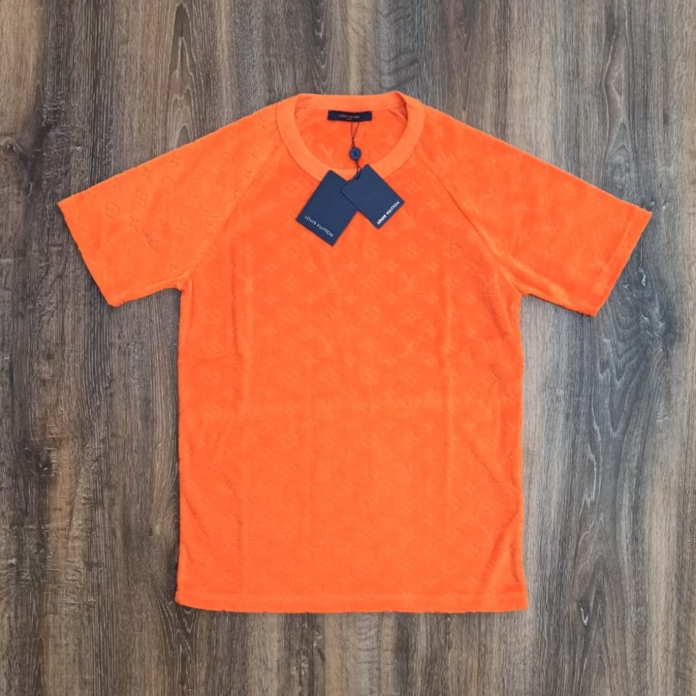 LV MONOGRAM TOWELING FABRIC CASUAL T-SHIRT , NWT